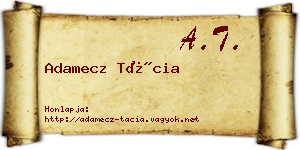 Adamecz Tácia névjegykártya